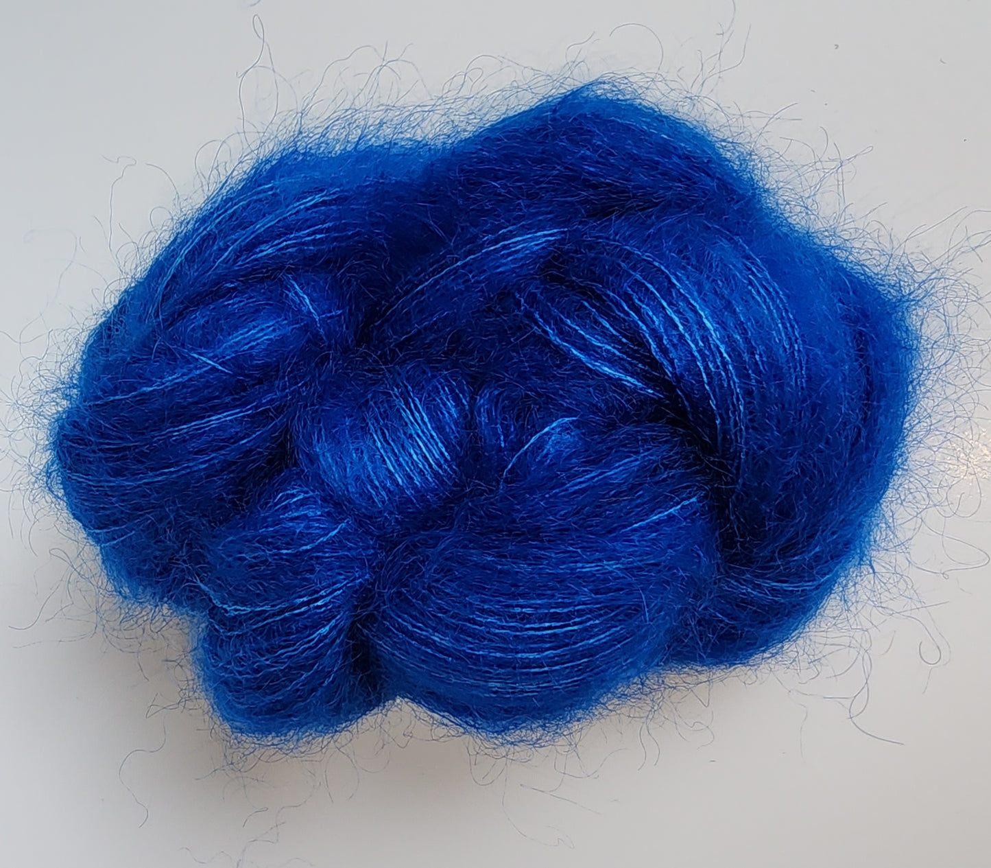 Sapphire Blue Mohair & Silk Yarn