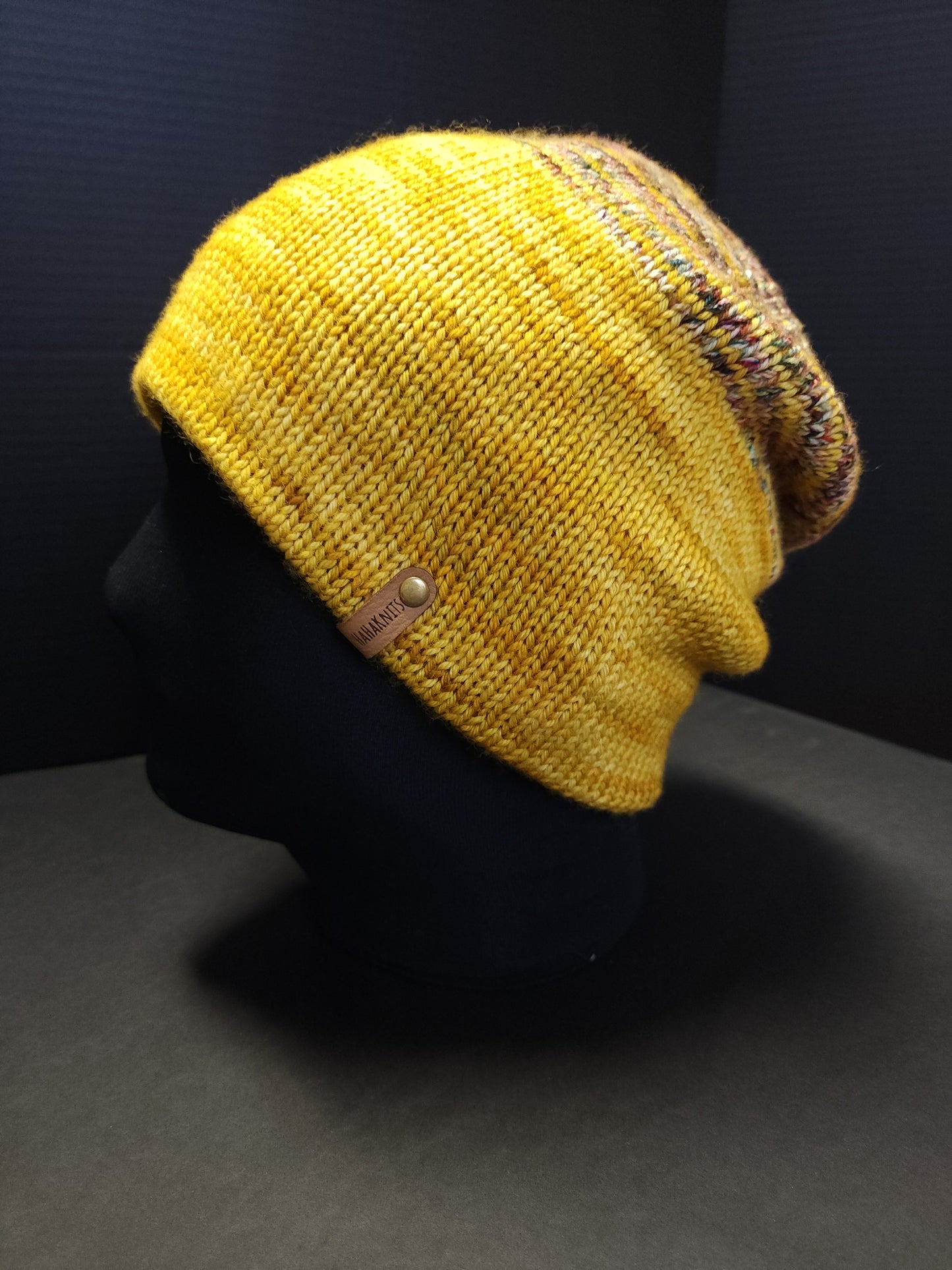 Knit Wool Double Layer Mustard Yellow Ski Hat