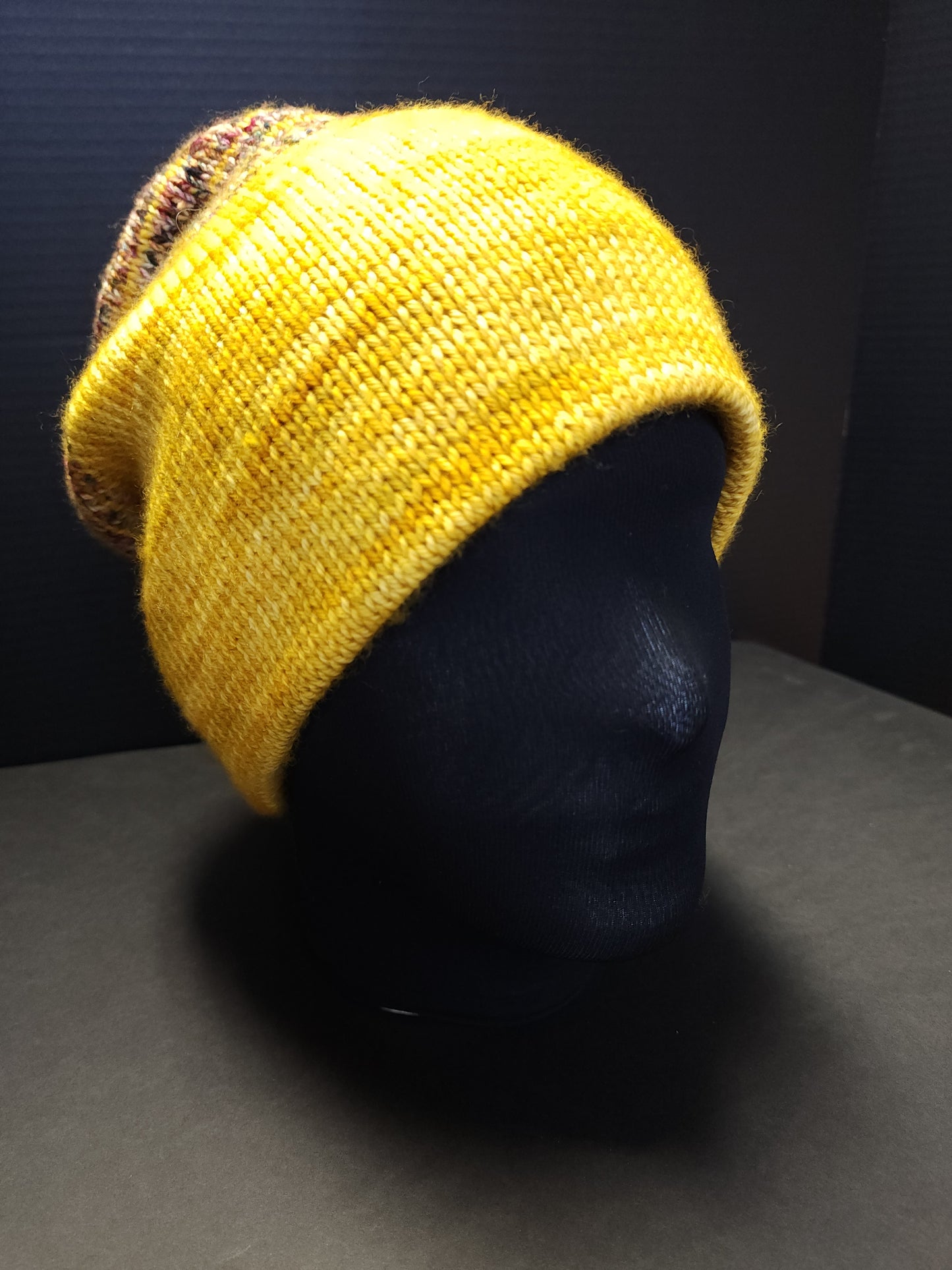 Knit Wool Double Layer Mustard Yellow Ski Hat