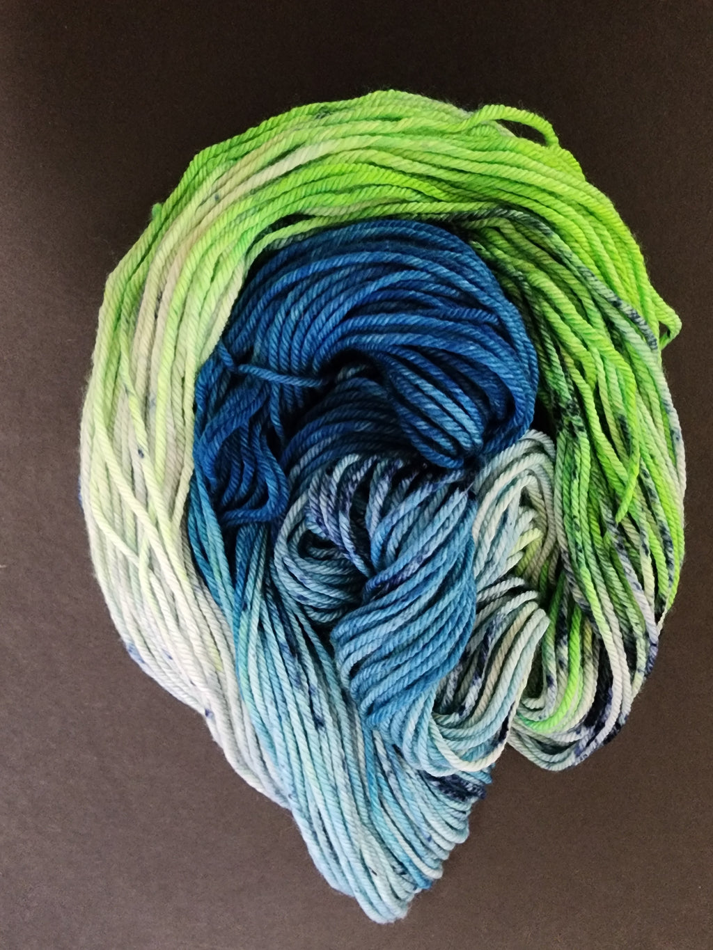 Blue Grey Green Aran Weight Variegated Wool/Nylon Yarn