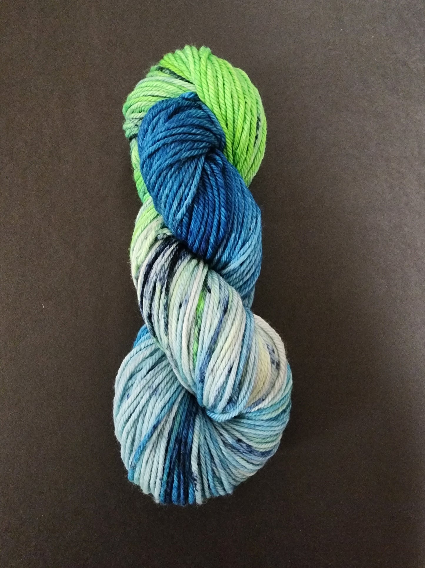 Blue Grey Green Aran Weight Variegated Wool/Nylon Yarn