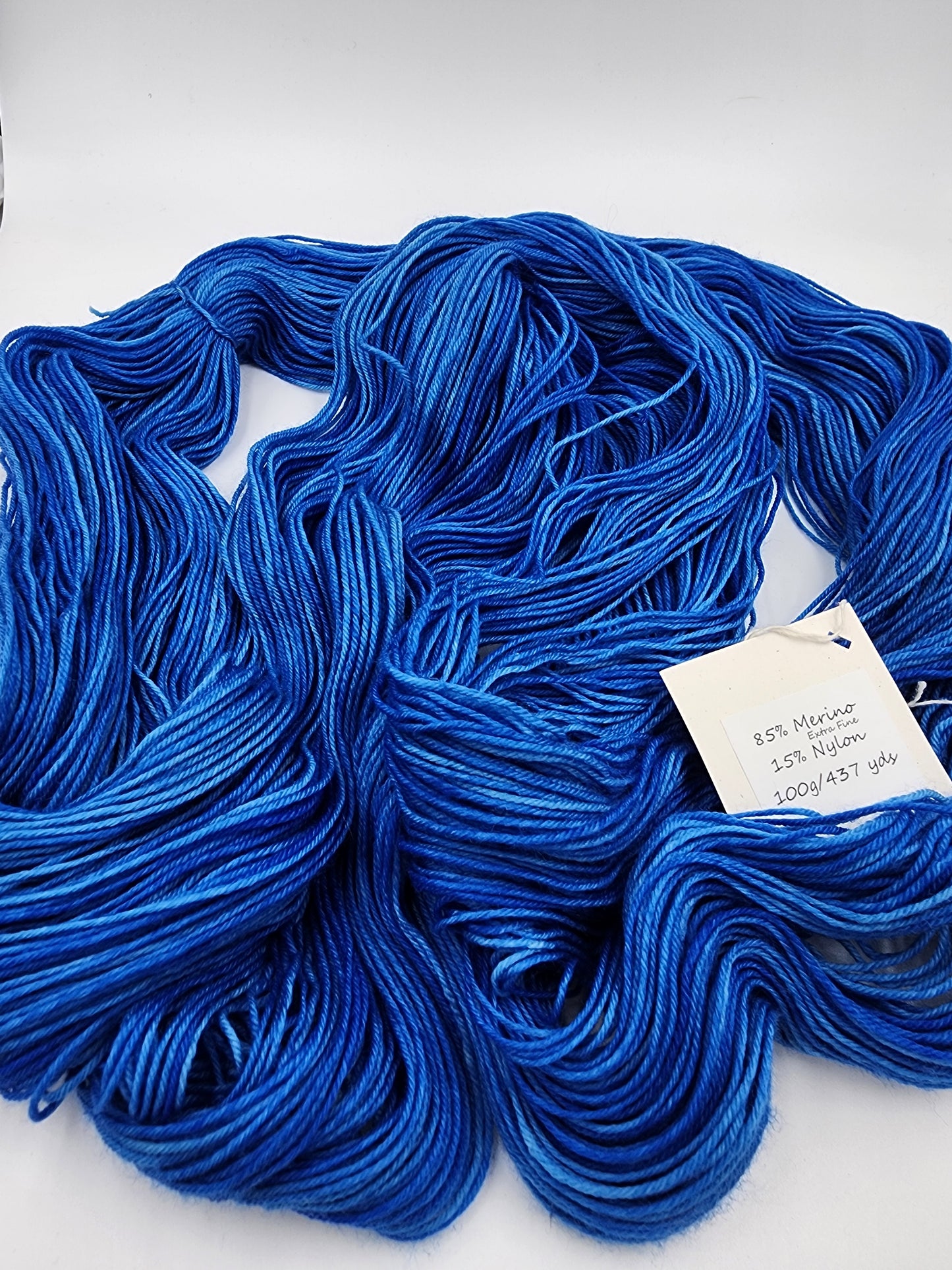 Shades of Blue Wool Blend Yarn Sock Weight