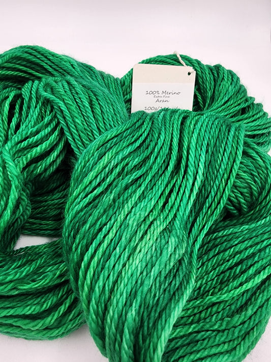 Shades of Green Yarn Aran Weight Extra Fine Merino Wool