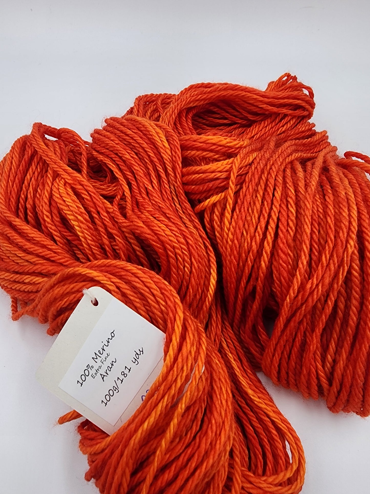 Shades of Orange Yarn Aran Weight Extra Fine Merino Wool