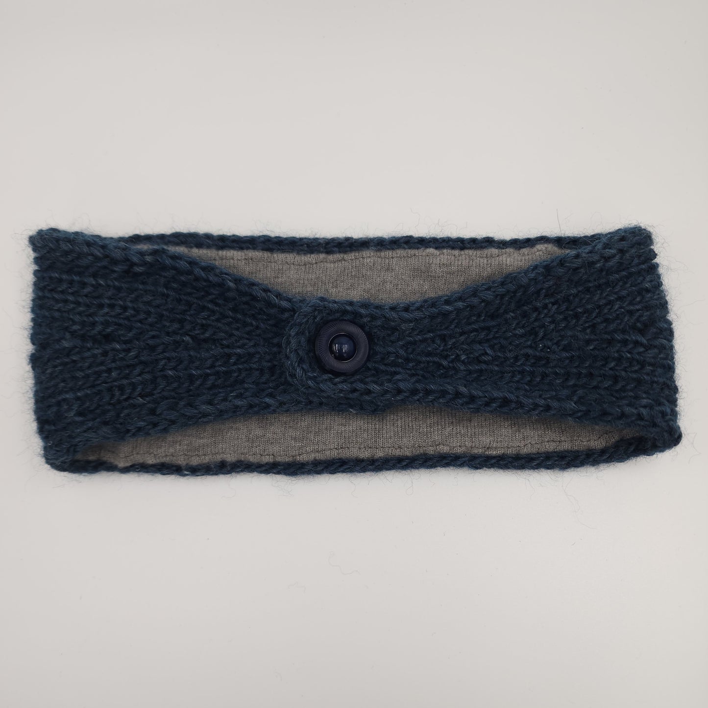 Dark Teal Ear Warmer Head Band Wool & Nettle Lined