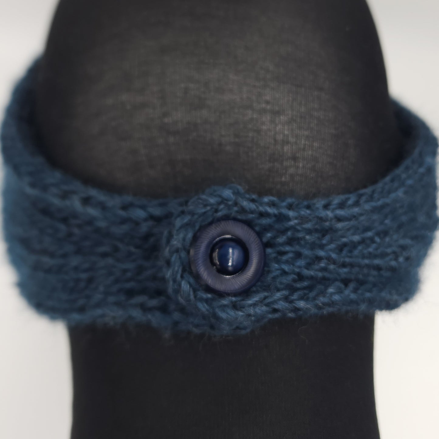 Dark Teal Ear Warmer Head Band Wool & Nettle Lined