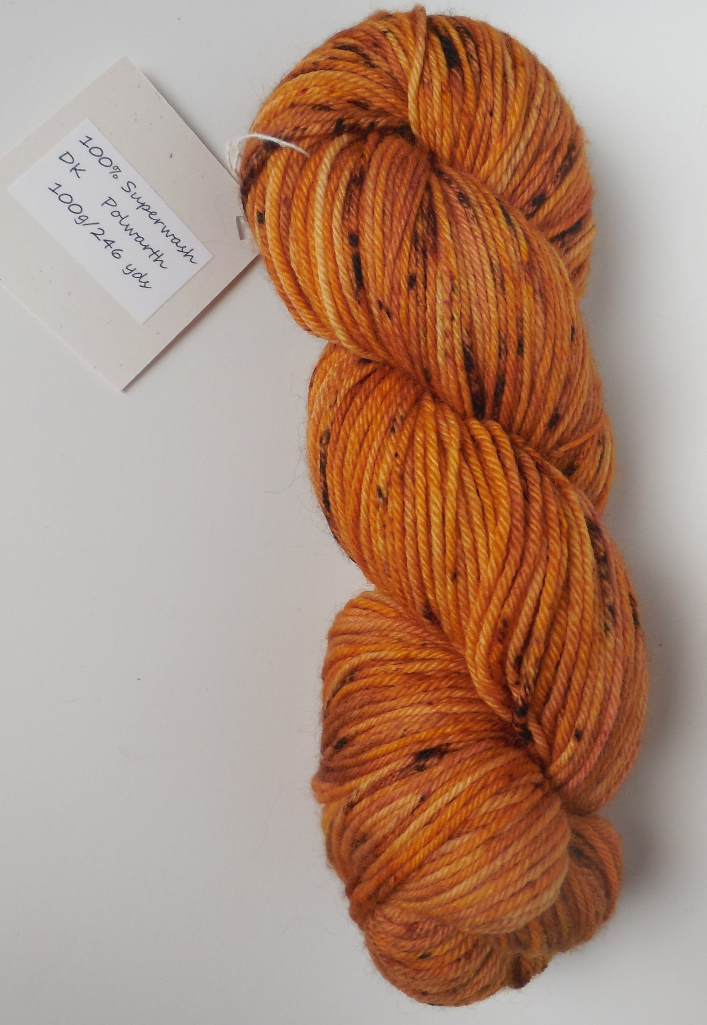 Yellow Gold & Chestnut Speckled Polwarth  DK Yarn