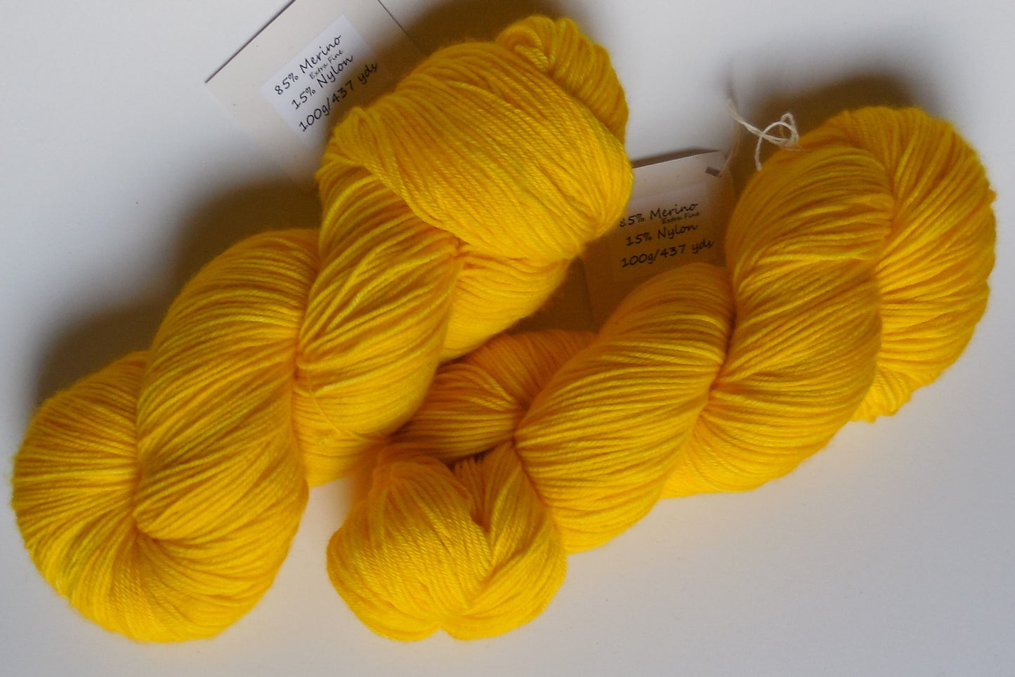 Sunshine Yellow Wool Sock Yarn