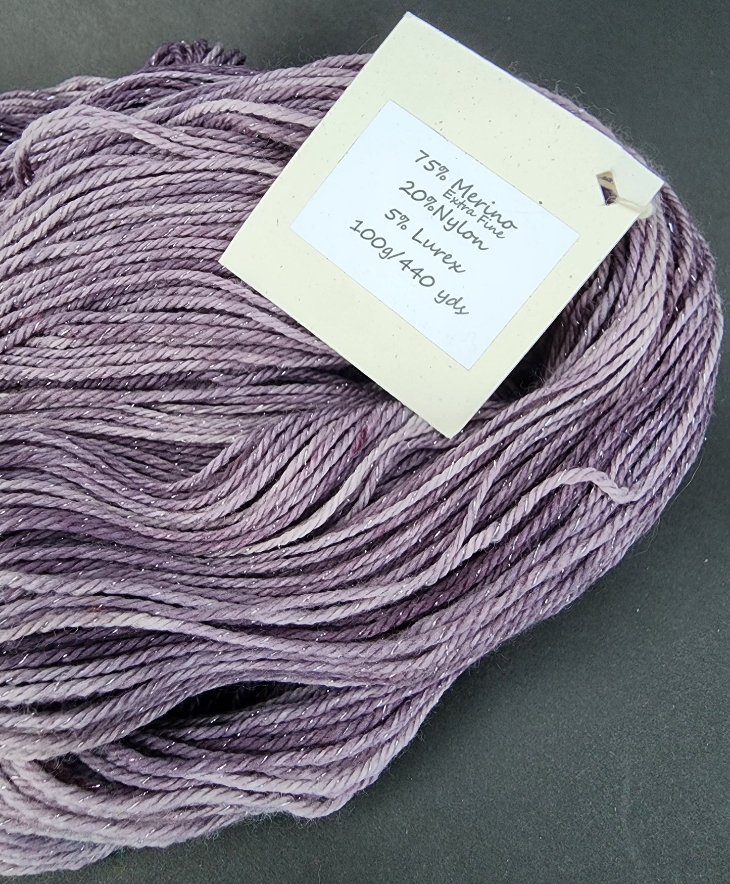 Sparkling Grey Hand Dyed Wool Yarn