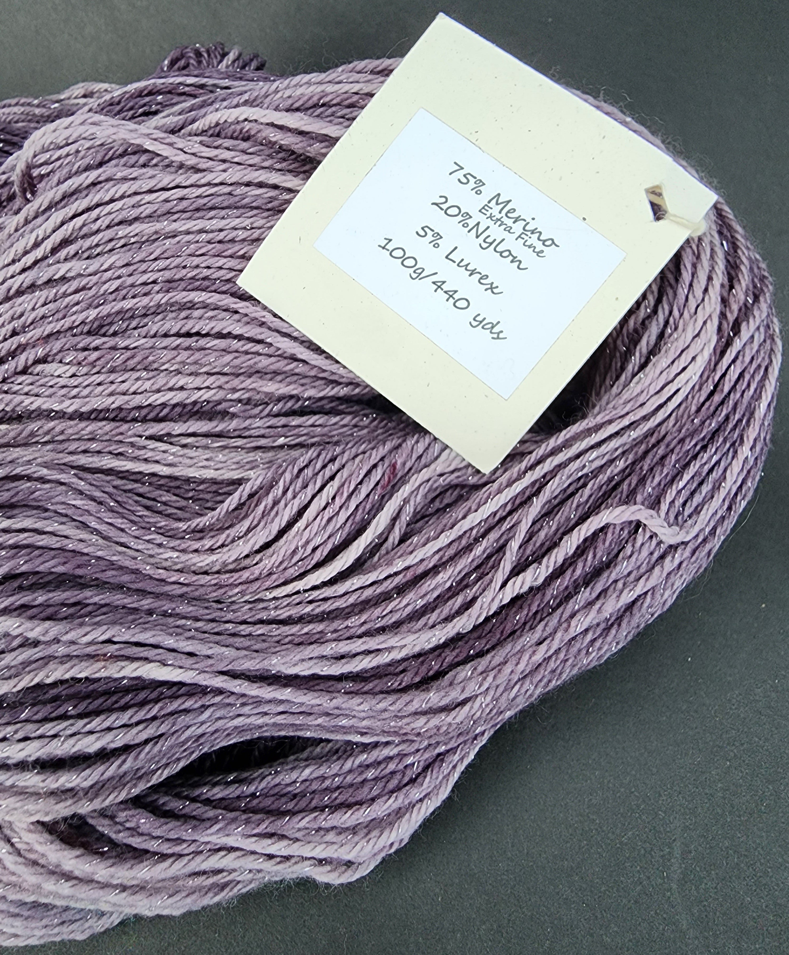 Sparkling Grey Hand Dyed Wool Yarn