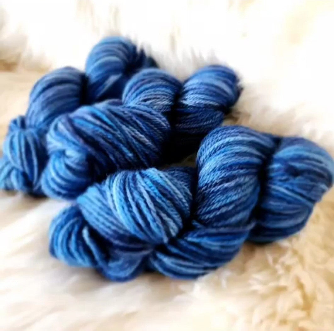 Bulky Shades of Blue Wool Yarn