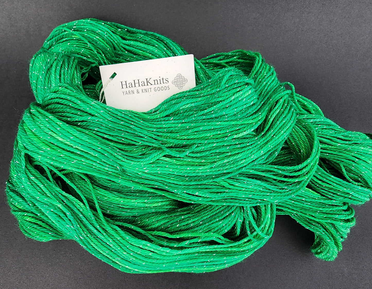 Sparkling Green Hand Dyed Wool Yarn