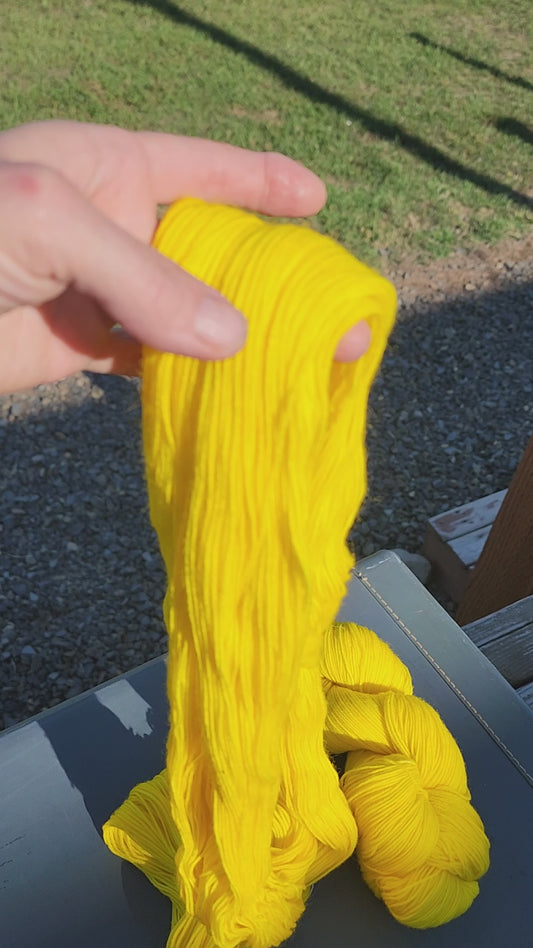 Sunshine Yellow Wool Sock Yarn