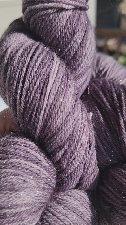 Sparkling Grey Hand Dyed Wool Yarn