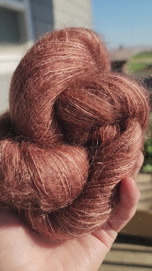 Light Brown Mohair & Silk Yarn