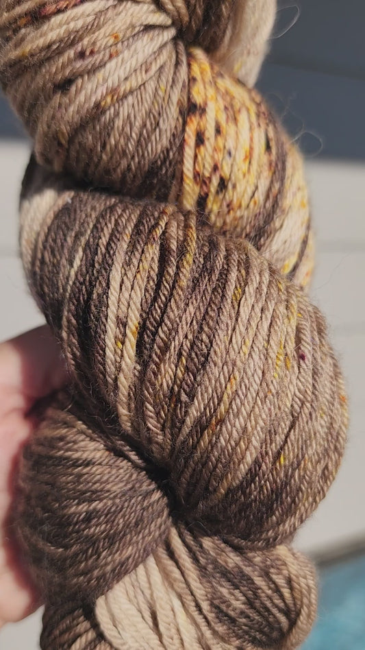 Chestnut Speckled Variegated Wool Yarn