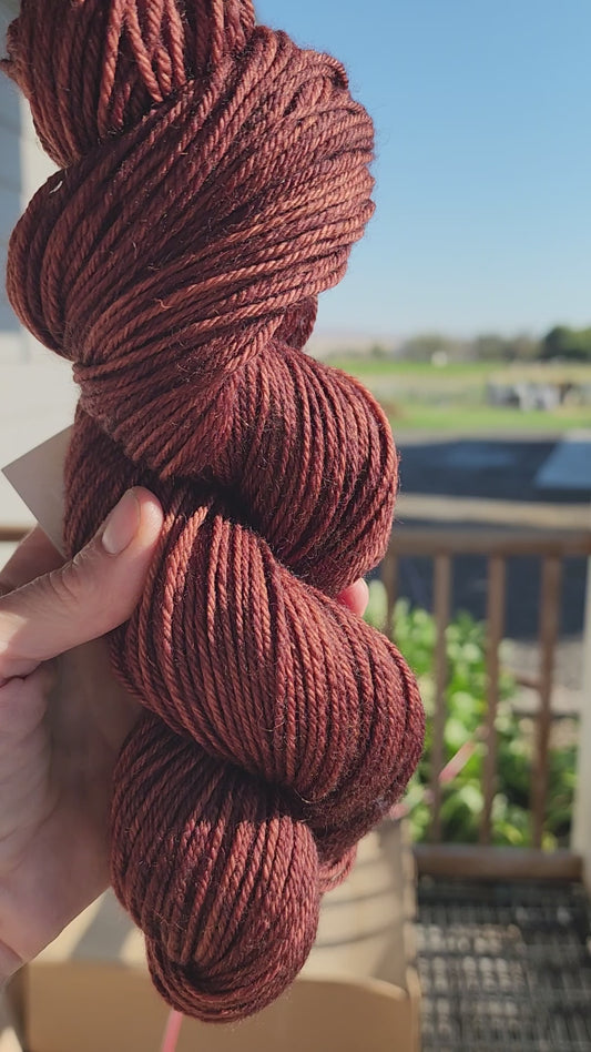 Chestnut Brown Wool Yarn DK Weight