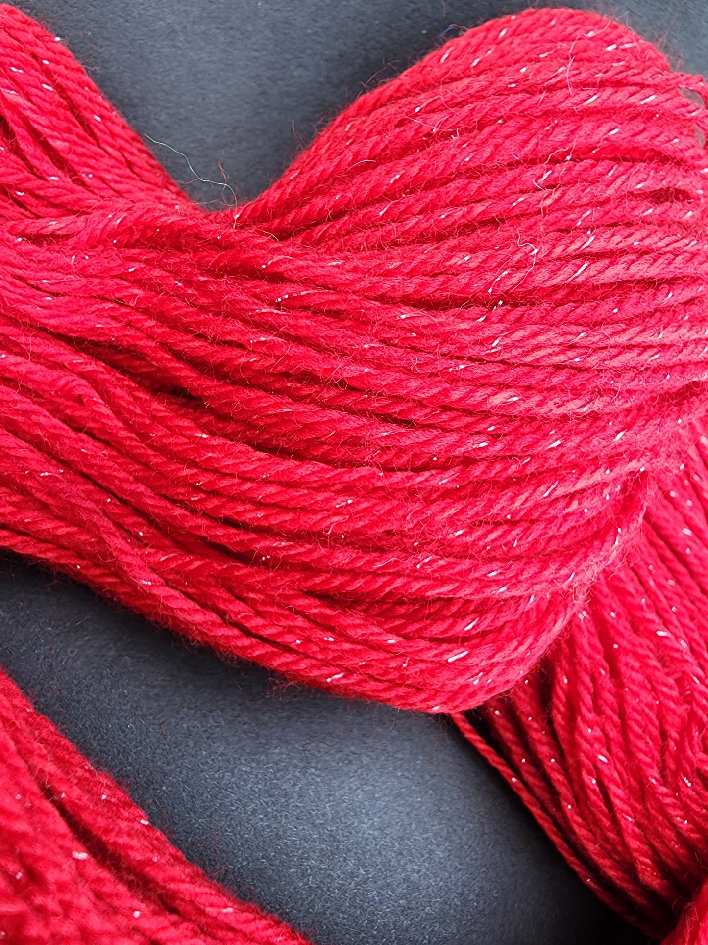 Sparkling Red Hand Dyed Yarn