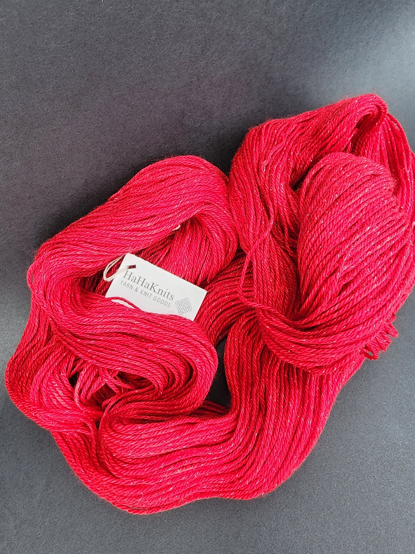 Sparkling Red Hand Dyed Yarn