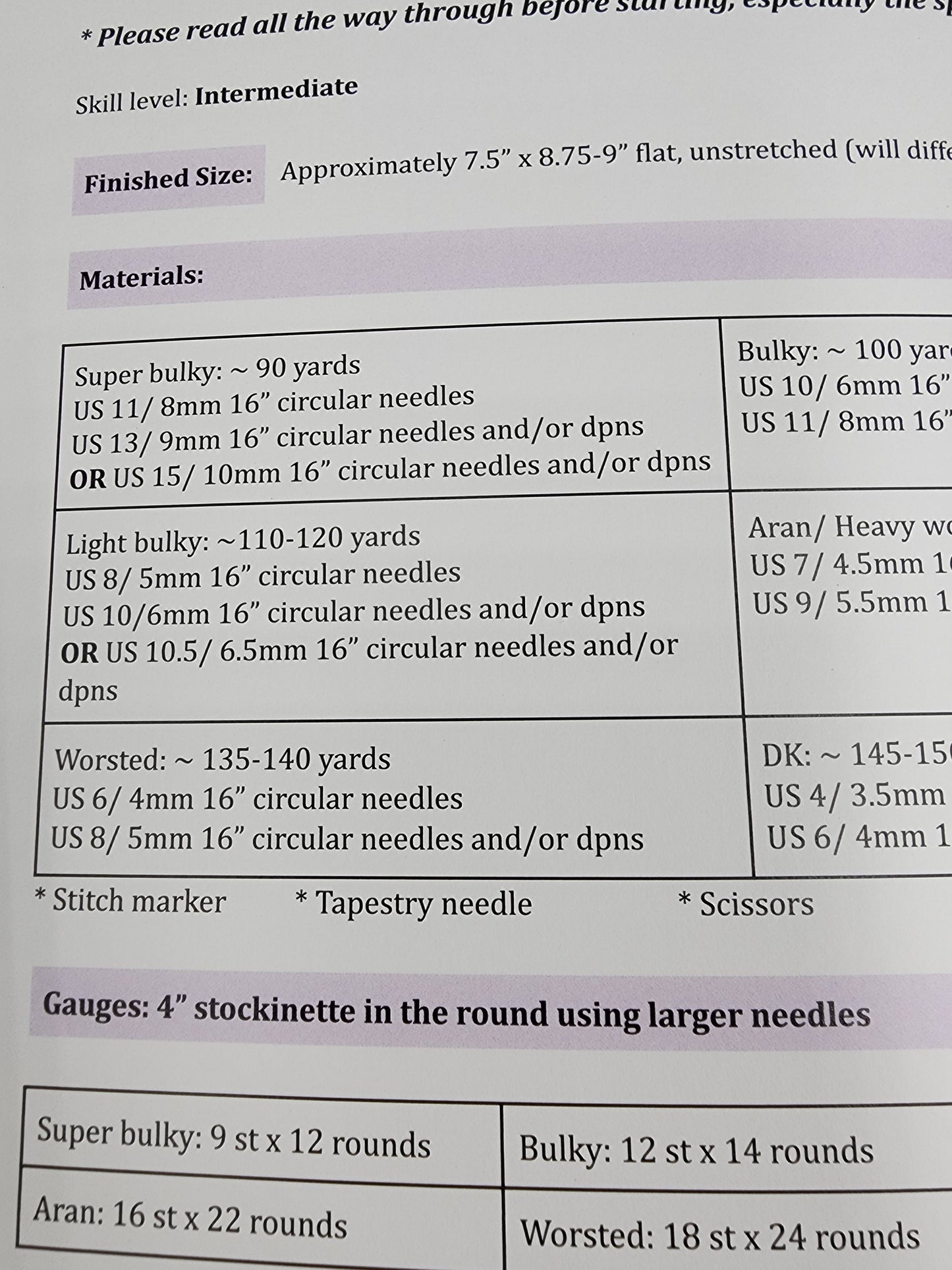 Serpensortia Hat Pattern Knit Kit