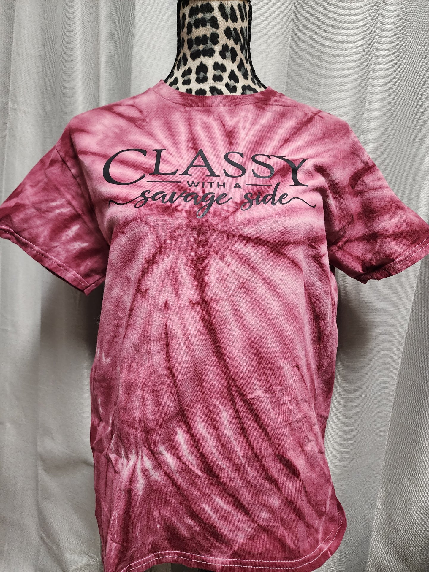 Maroon Tie Dye Novelty T-Shirt Adult Medium