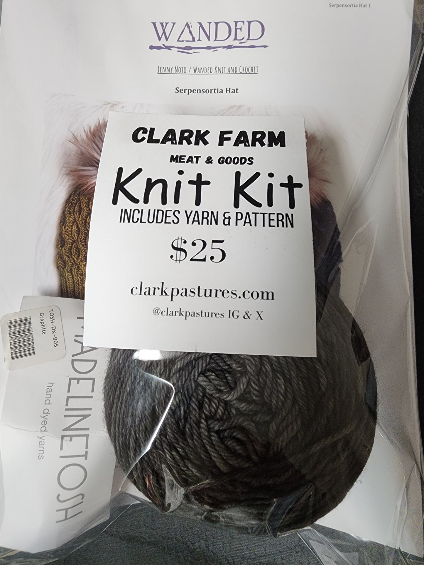 Serpensortia Hat Pattern Knit Kit