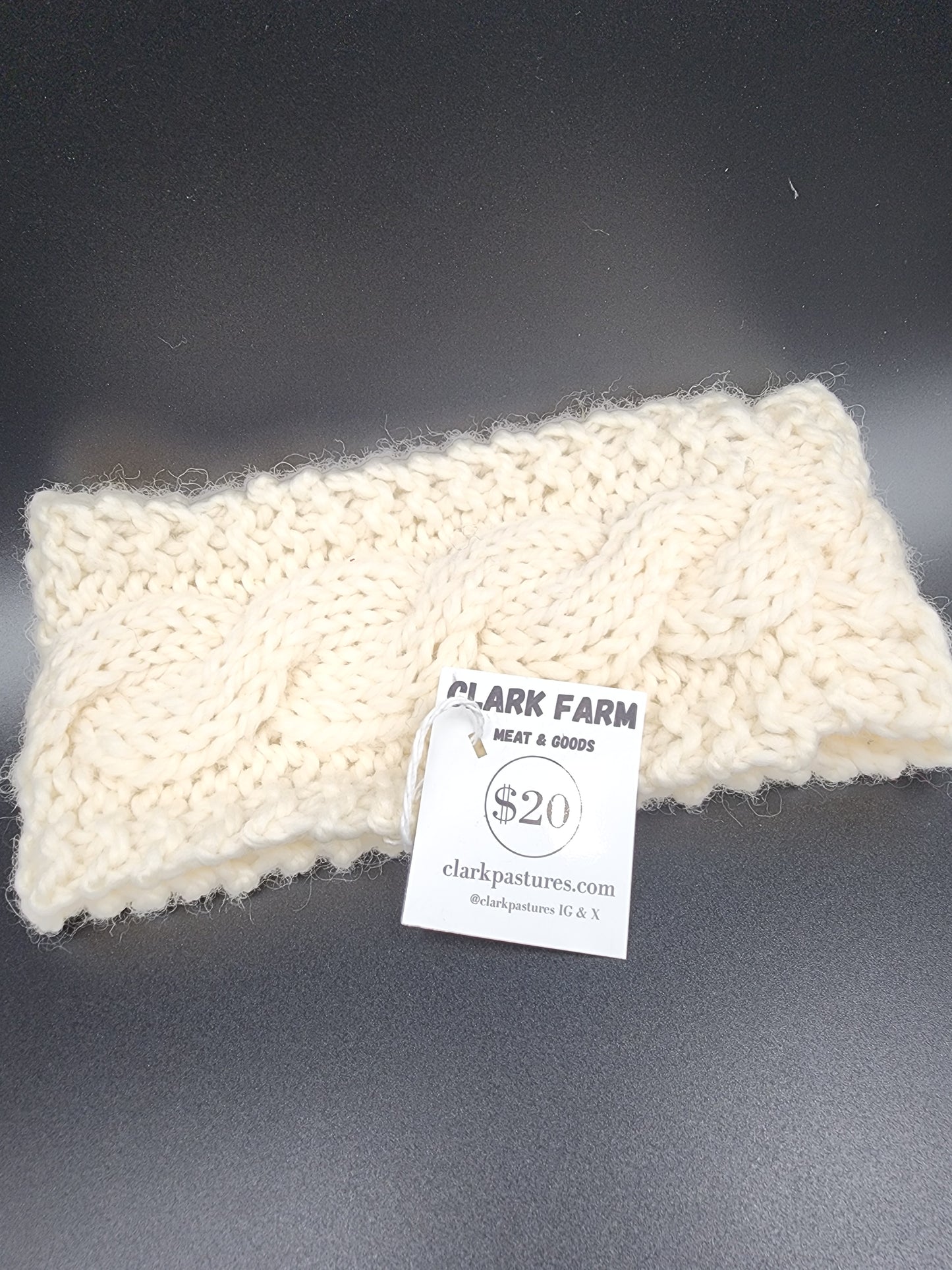 Chunky Knit Cable Wool Headband Adult Size