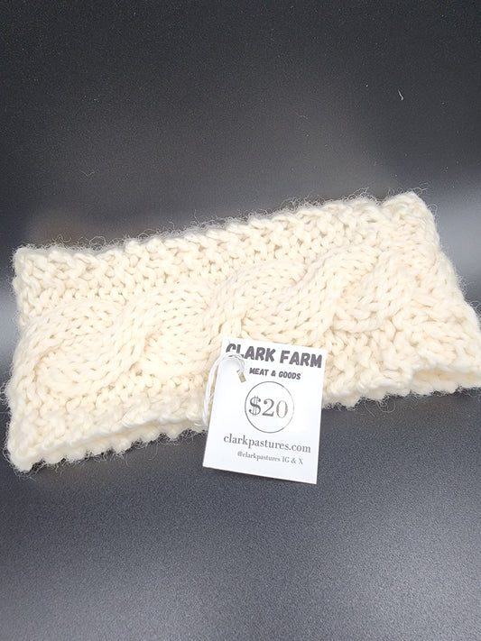 Chunky Knit Cable Wool Headband Adult Size