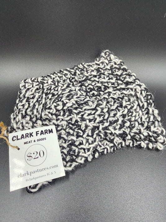 Black & White Wide Twist Alpaca Earwarmer Headband