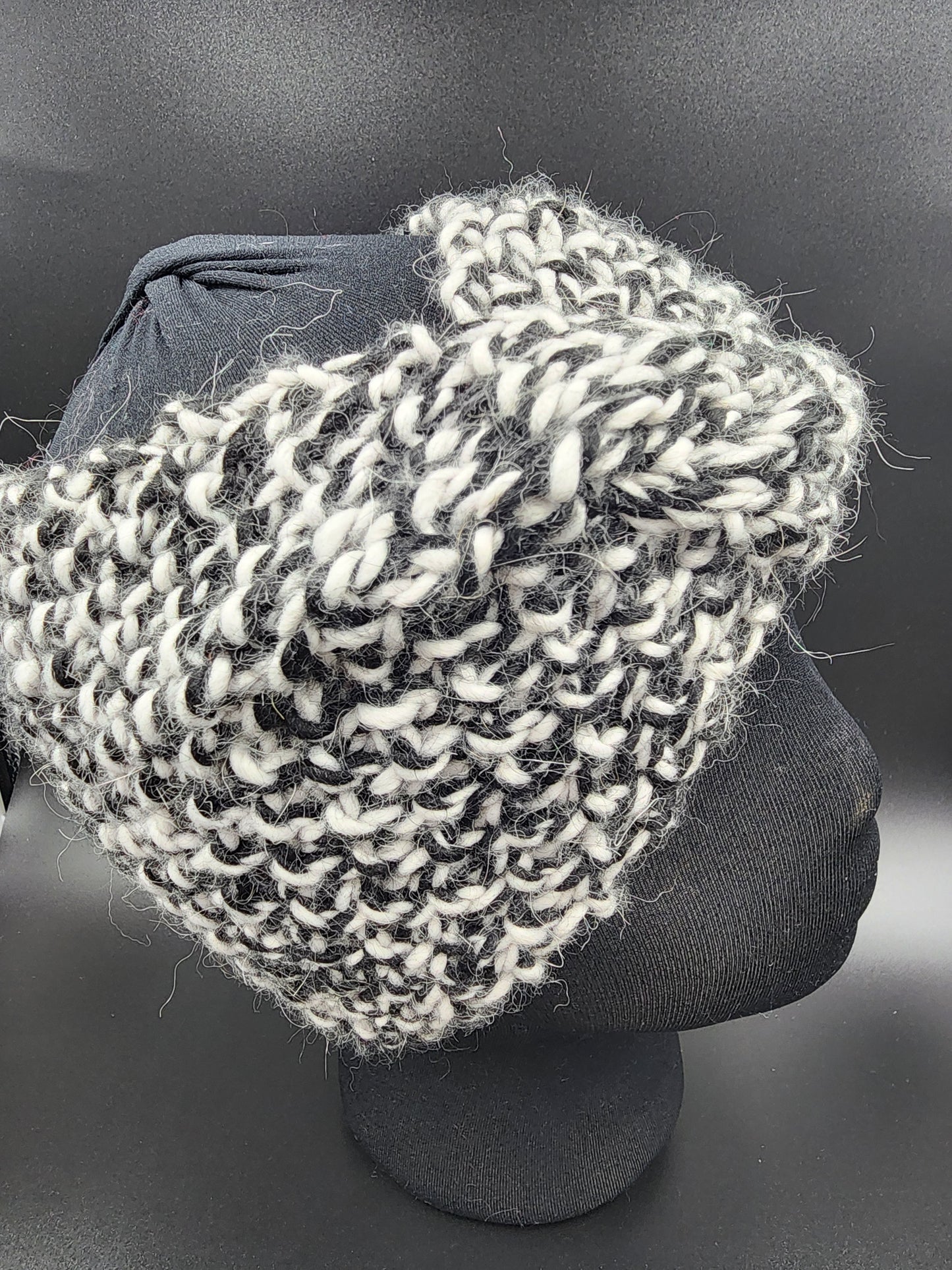 Black & White Wide Twist Alpaca Earwarmer Headband