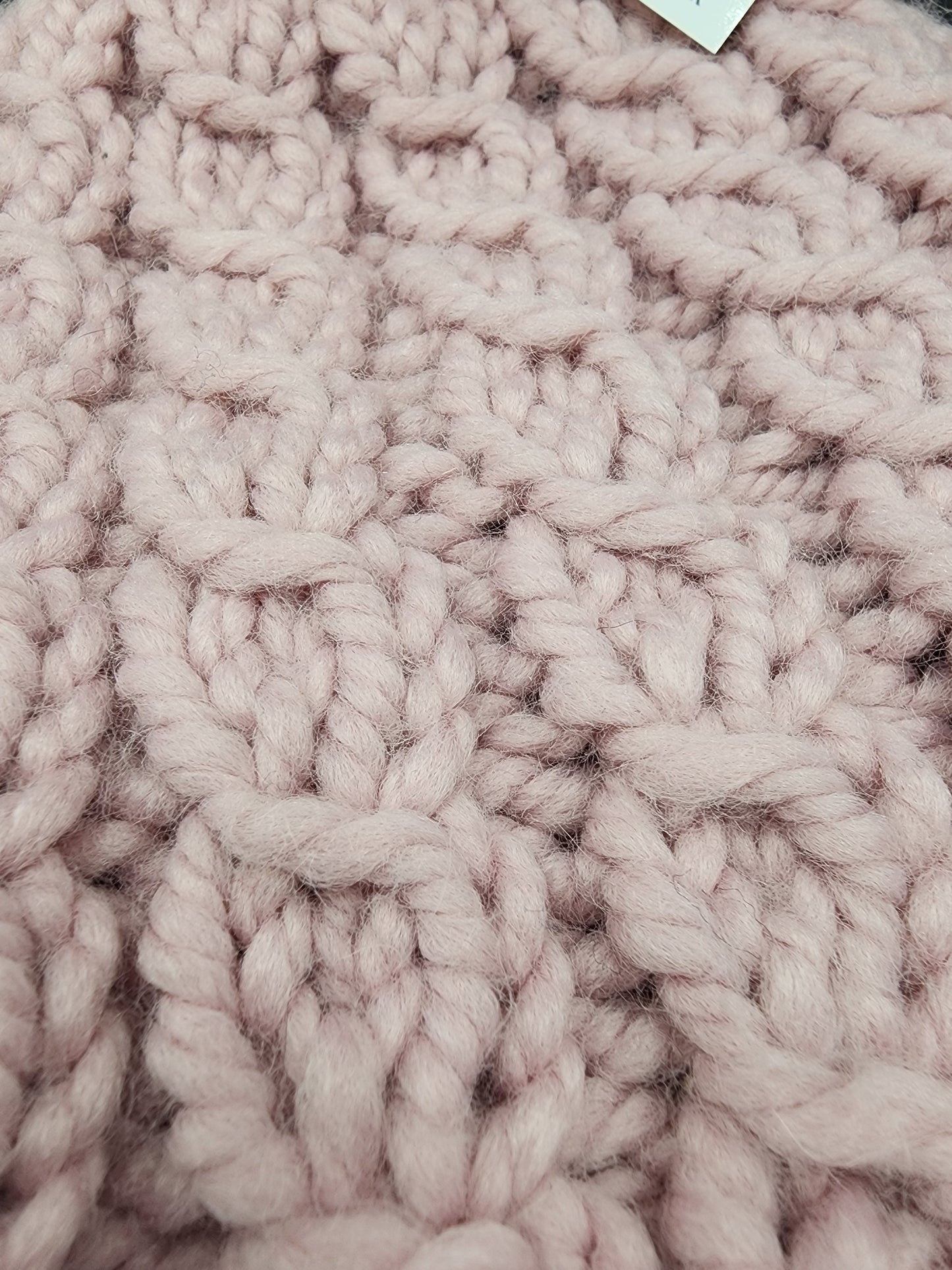 Dusty Rose Chunky Cable Knit Hat