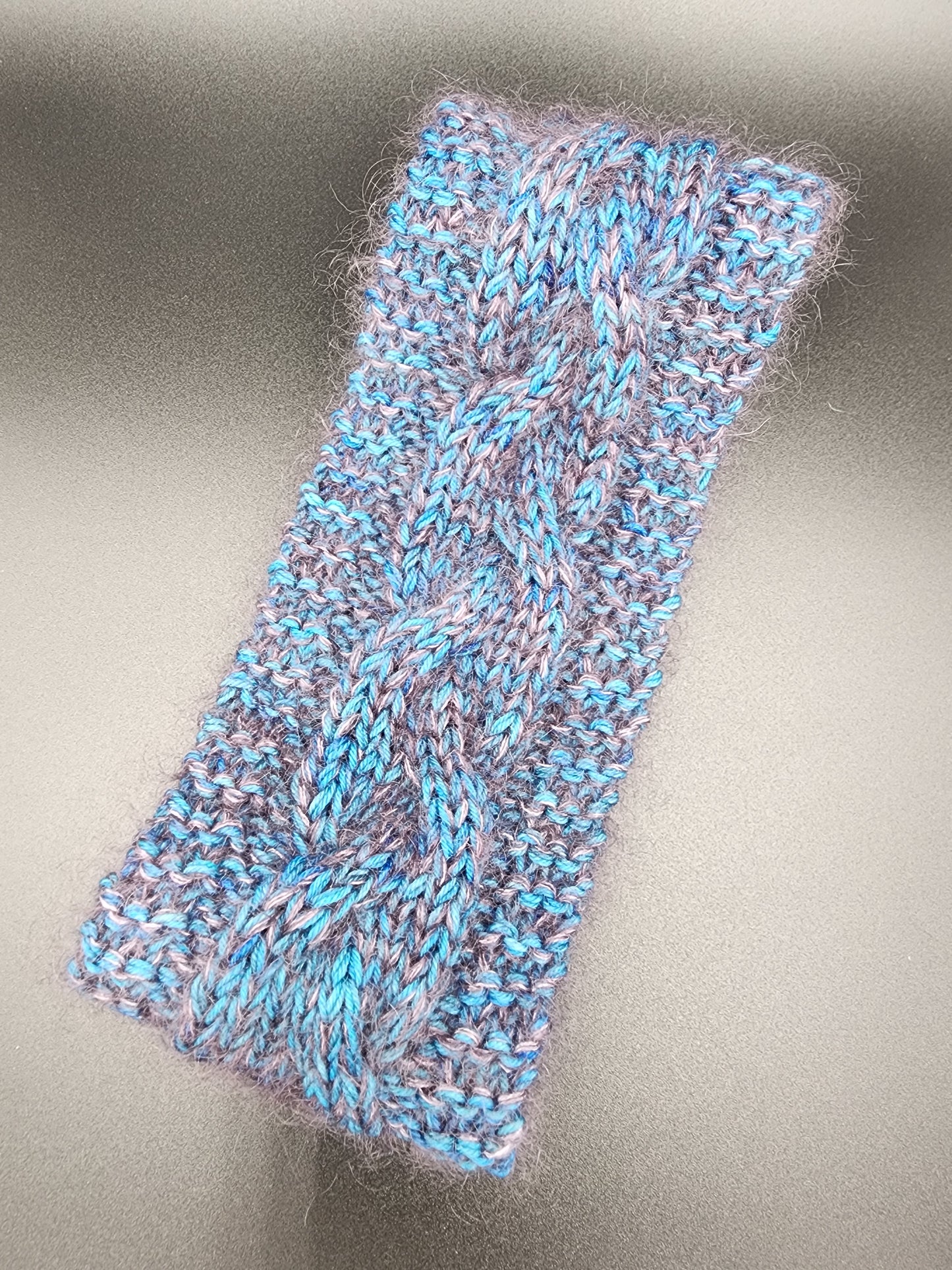 Blue Braided Cable Headband