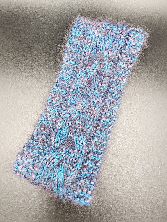 Blue Braided Cable Headband