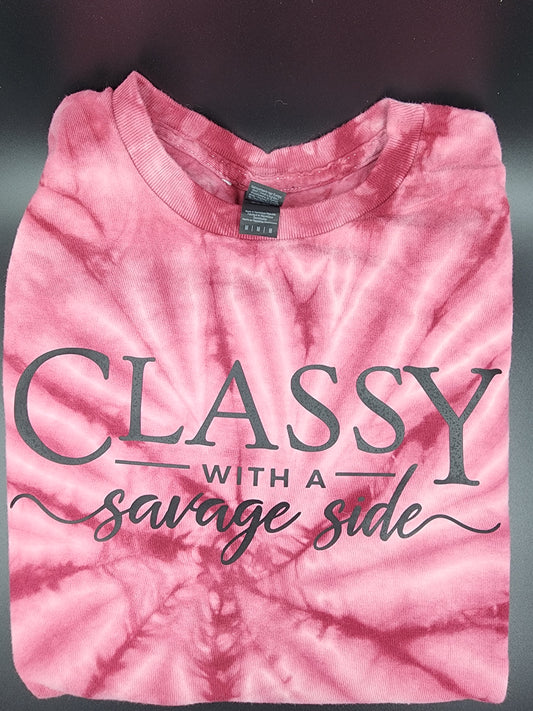 Maroon Tie Dye Novelty T-Shirt Adult Medium