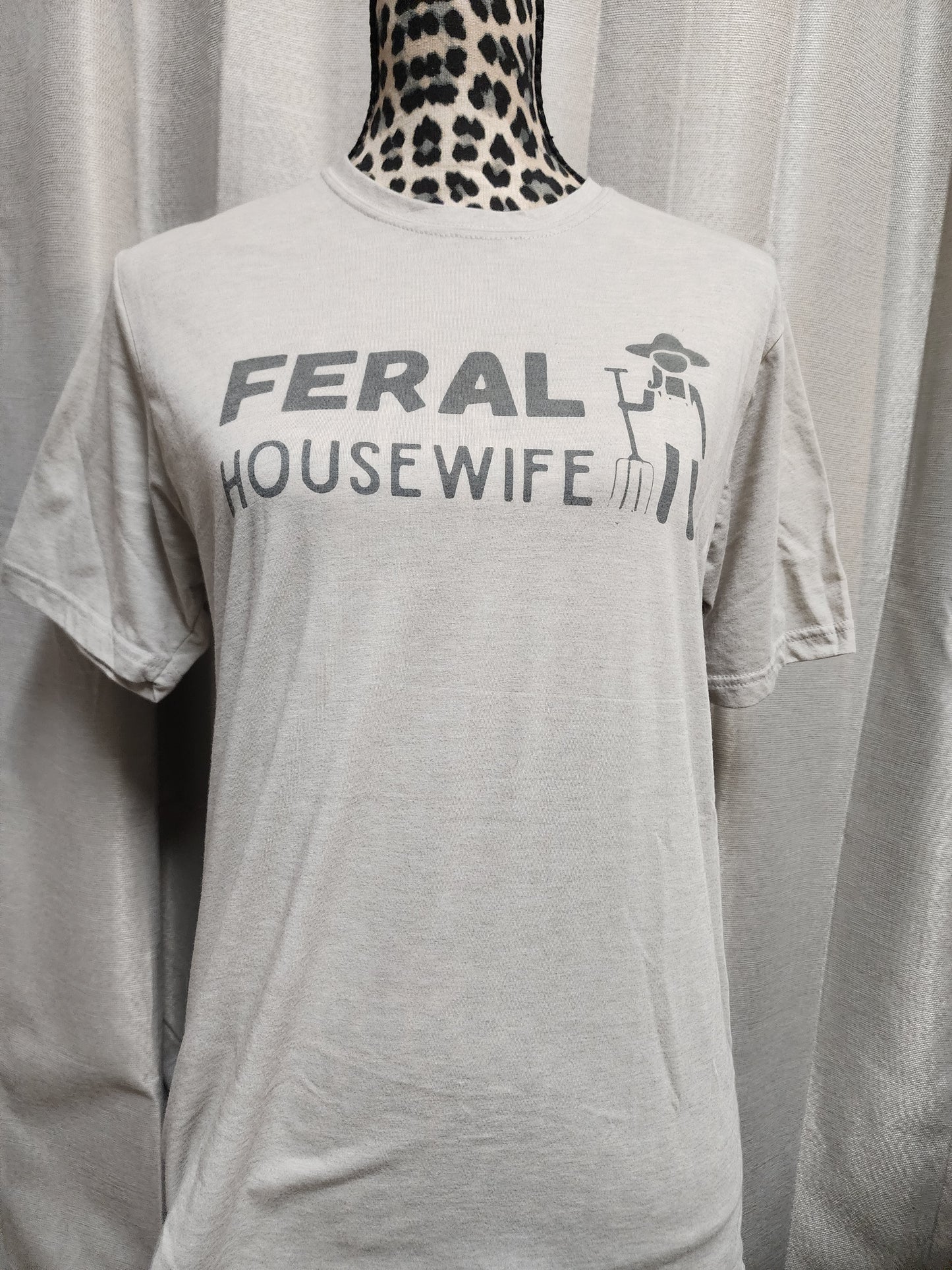 Feral Housewife Beige T-Shirt Adult Medium