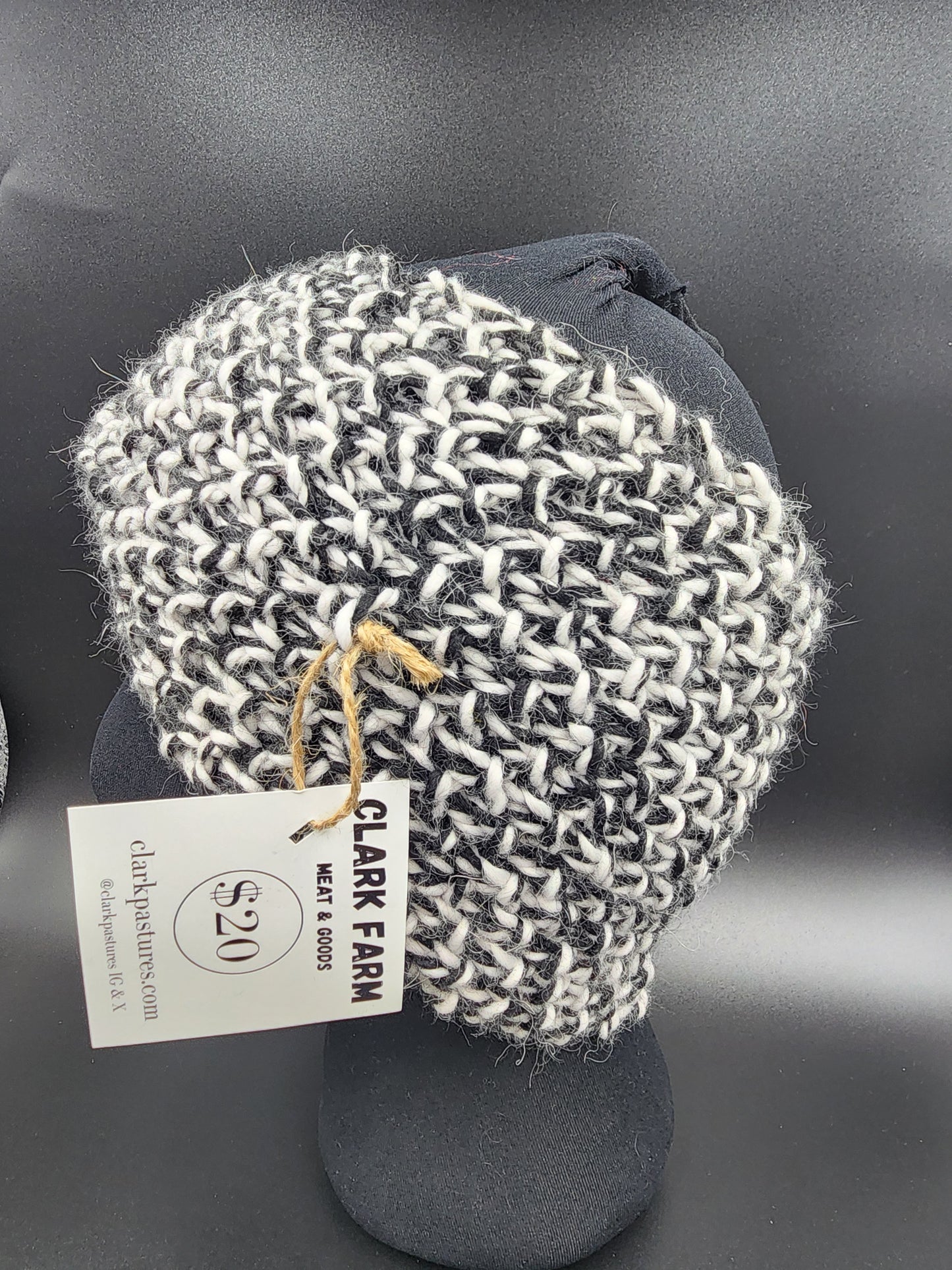 Black & White Wide Twist Alpaca Earwarmer Headband
